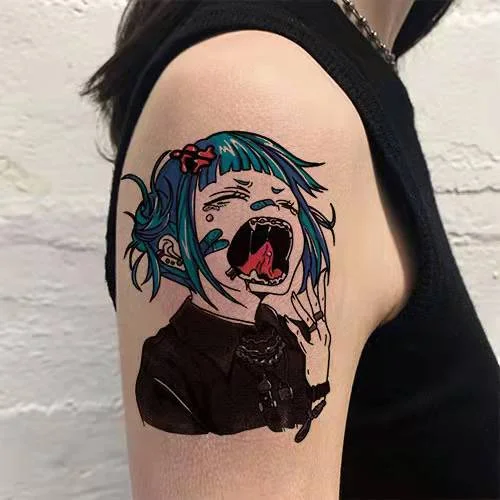 Sdrawing Anime Tattoo Sticker Waterproof for Men Women Body Art Personality Cool Butterfly Fake Tattoo Arm Thigh Pattern Temporary Tattoo