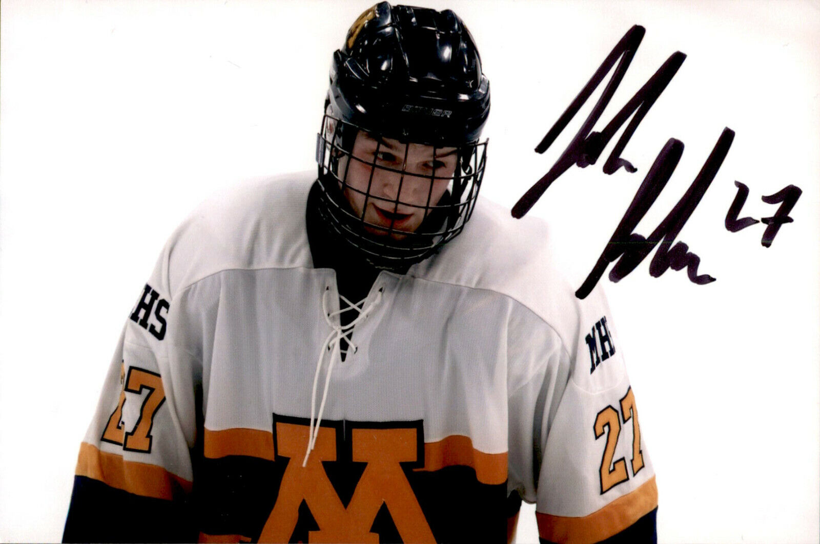 Jack Becker SIGNED autographed 4x6 Photo Poster painting MAHTOMEDI HIGH / BOSTON BRUINS