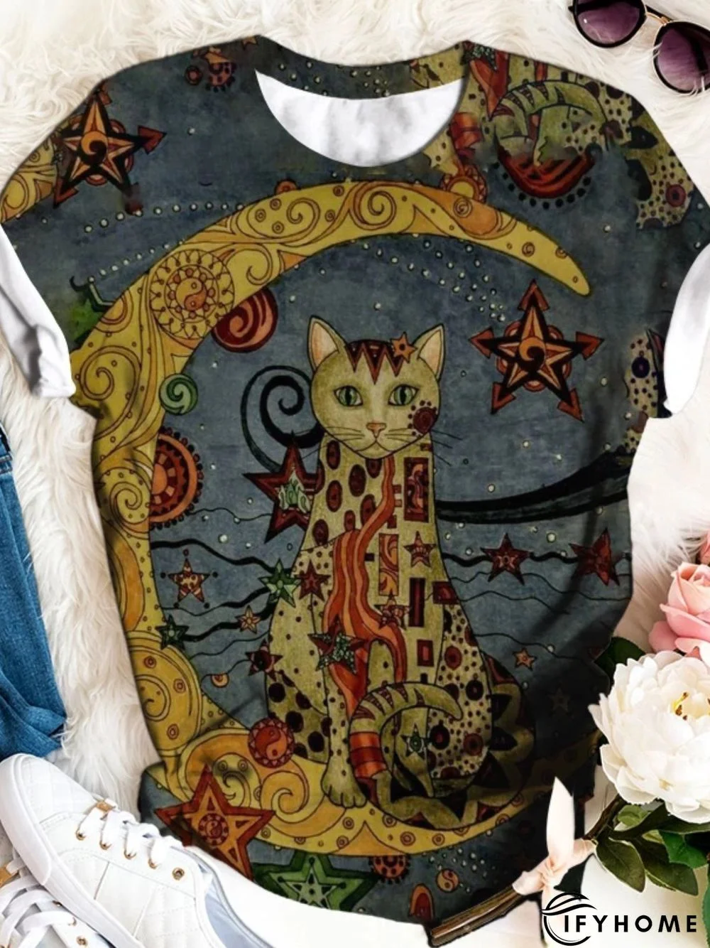 Casual Short Sleeve Round Neck Top | IFYHOME