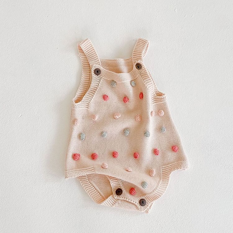 Baby Pompom Knit Overalls