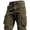 Men's Vintage Military Green Multiple Pockets Cargo Pants by Inlyline