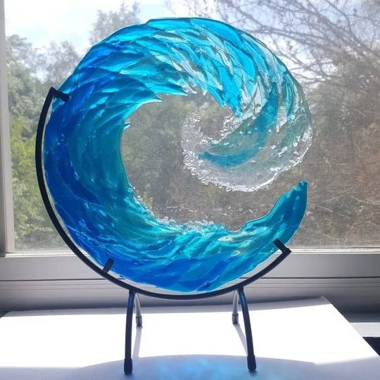 50% OFF NOW-Ocean Wave Fused Glass Sculpture