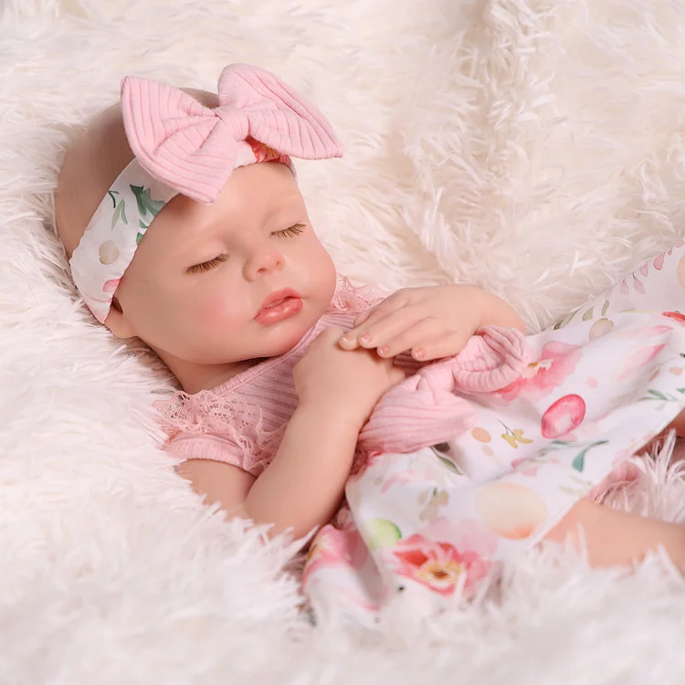 Babeside Lucy 16" Realistic Silicone Sleeping Baby Little Infant Girl Healing the Heart