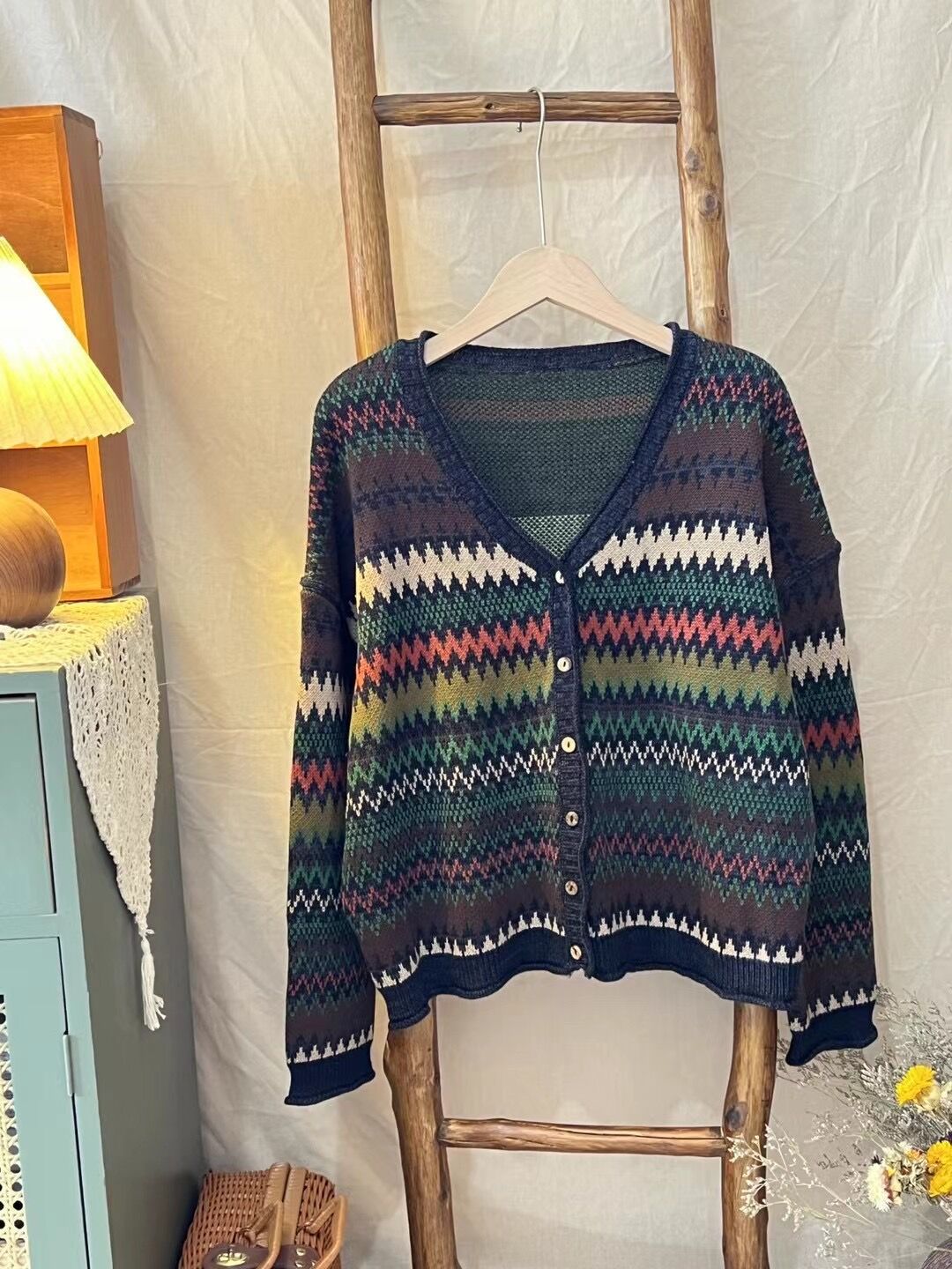 Chicfifth Sweater Women Winter Long Sleeve High Quality Autumn Vintage Top Knitted Cardigan