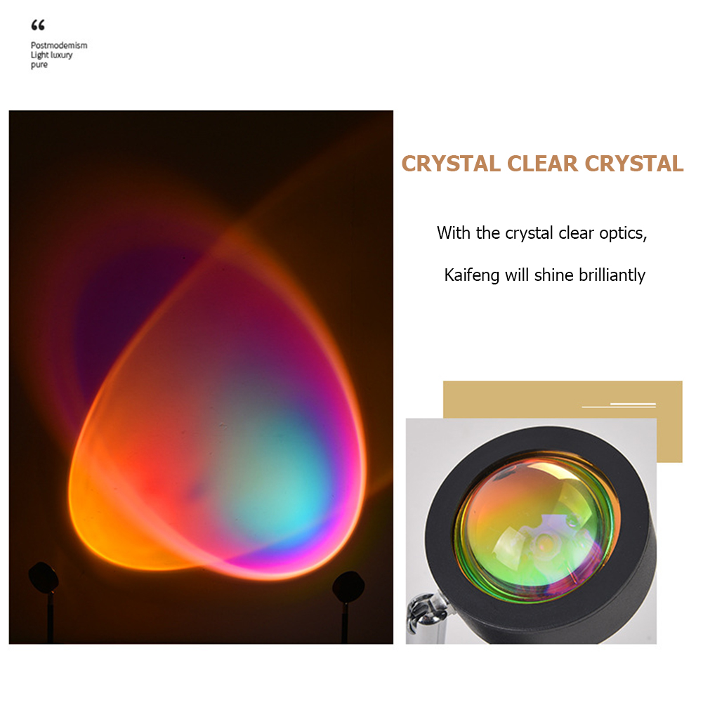 

USB Rainbow Sunset Projection Atmosphere Night Lights Wall Colorful Lamp, 501 Original
