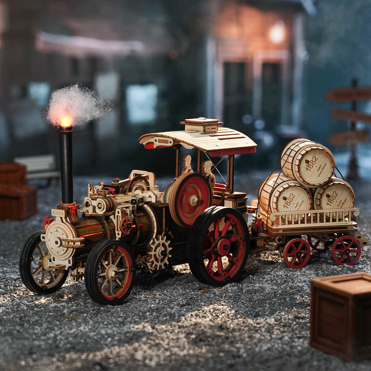 ROKR Steam Engine Mechanical 3D Wooden Puzzle AMKA1 | ROKR