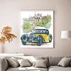 Yellow Classic Car - 14CT Counted Cross Stitch 26*30cm/10.24*11.81in