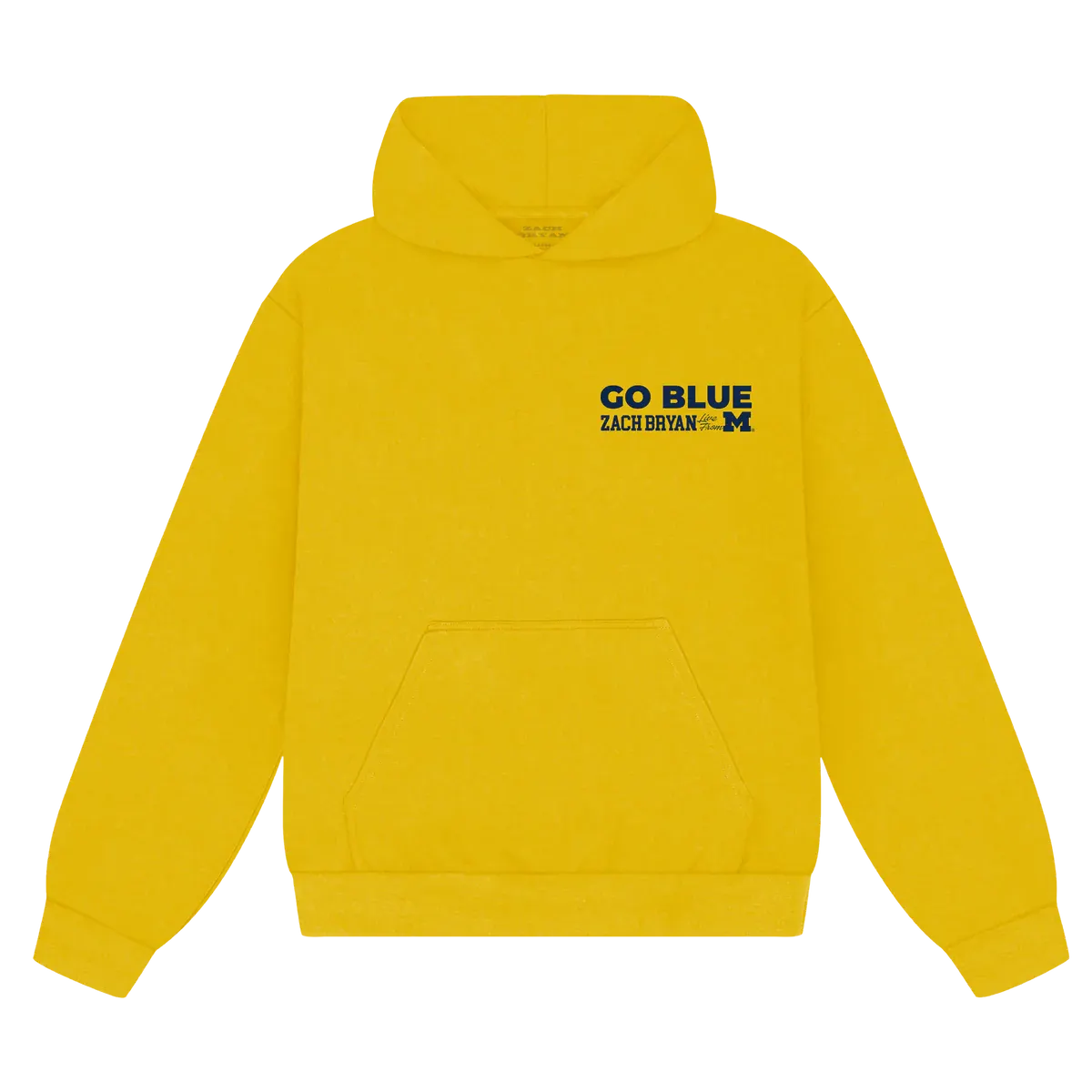 "Zach Bryan go blue yellow hoodie with minimalist front chest print"