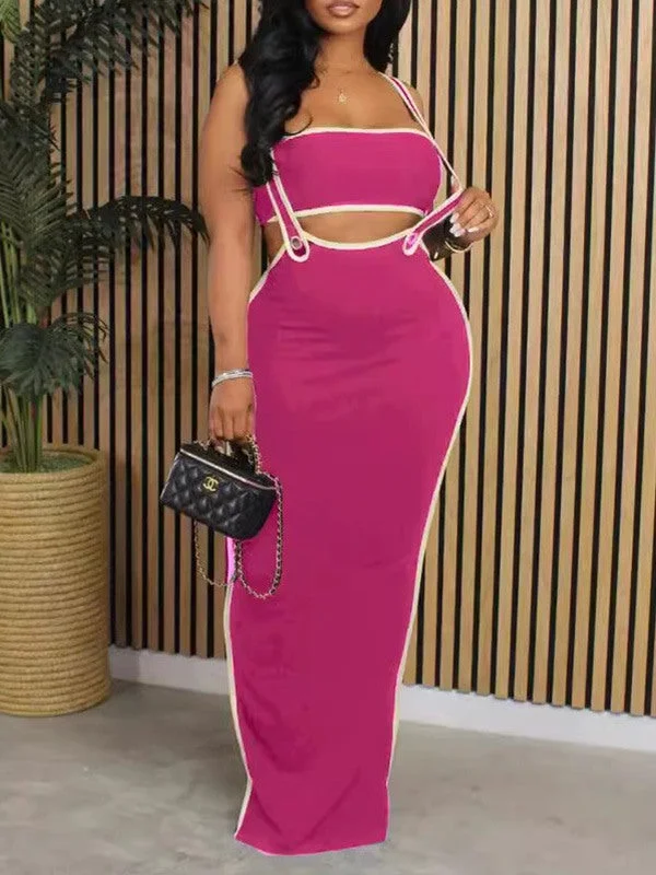 Fashion Bandeau Top & Suspender Skirt Set