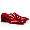 Gentlemen's Oxford Round Toe Slip-On Red Bottom Classic Formal Leather Shoes For Wedding