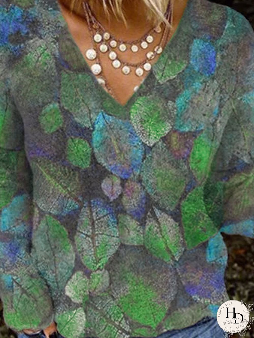 Plus Size Floral Long Sleeve Vintage Tops