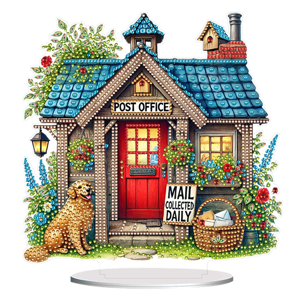 Acrylic Diamond Painting Tabletop Ornaments Kit for Home Decor (Post Office)
