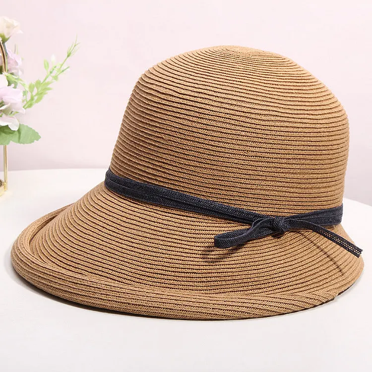 Straw Hat Beach Sun-Proof Sun Protection Hat Curling Sun Hat Bucket Hat