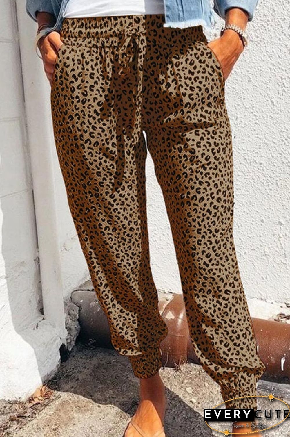 Casual Regular Print Loose Trousers