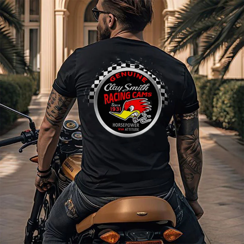 GENUINE CLAY SMITH RACING CAMS Hot Rod Bird Print Men's T-shirt
