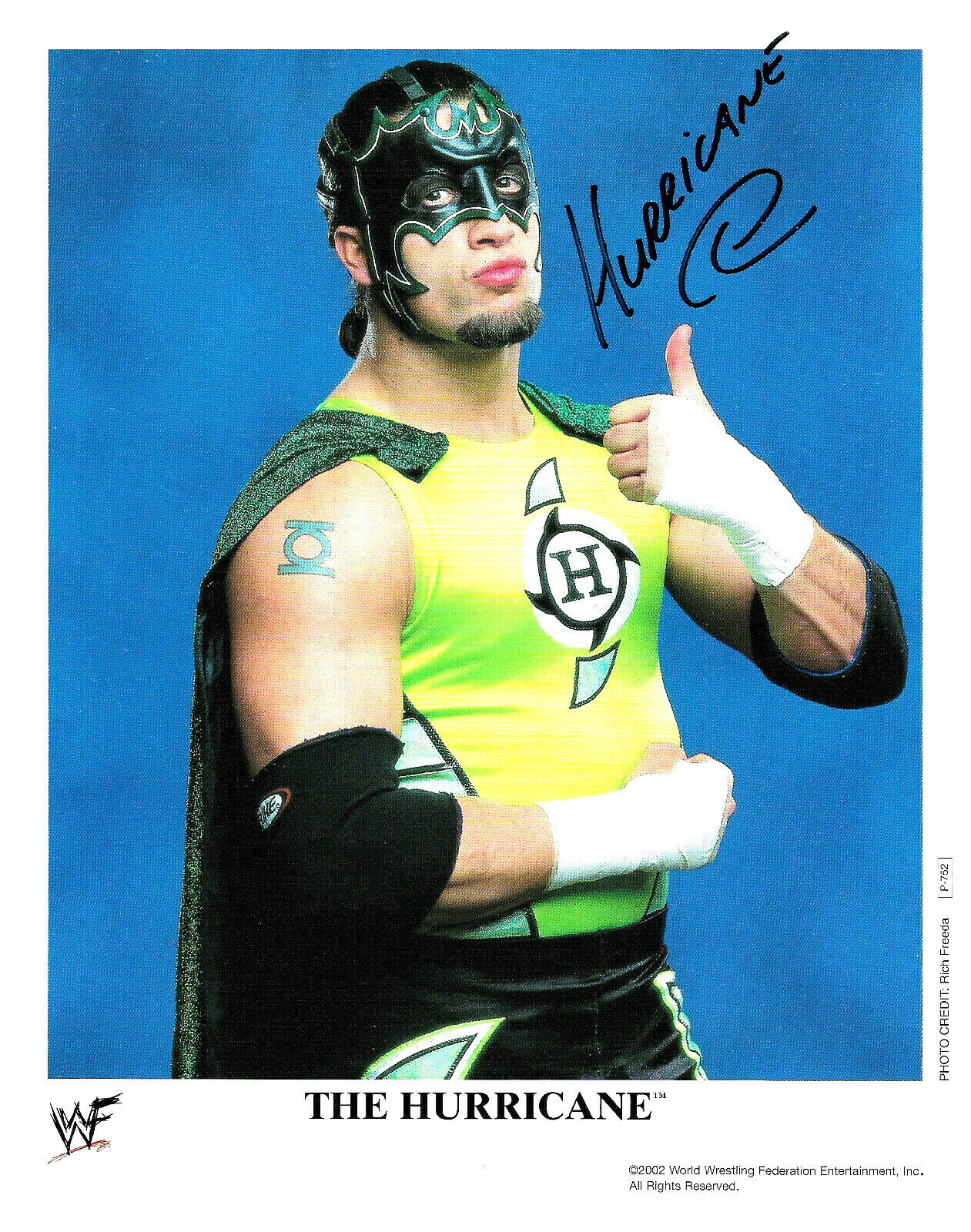 WWE THE HURRICANE P-752 HAND SIGNED AUTOGRAPHED 8X10 PROMO Photo Poster painting WITH COA