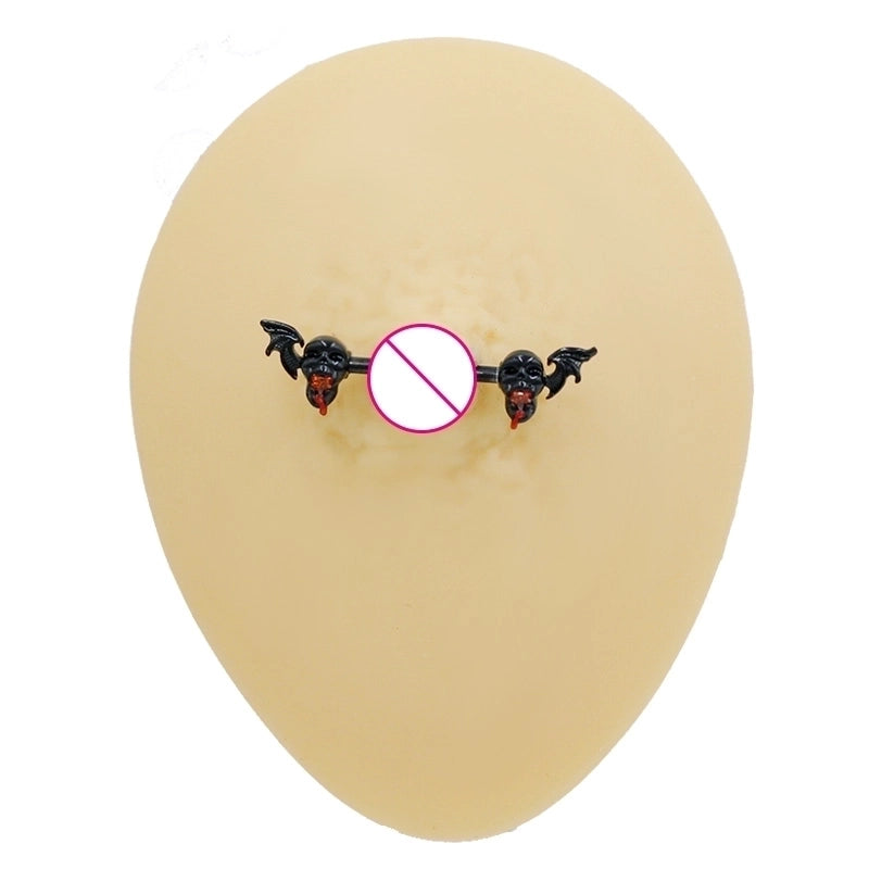 1 Piece Belly Rings Hip-Hop Funny Bat 316 Stainless Steel  Alloy Inlay Rhinestones