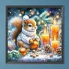 Eichh&ouml;rnchens Winternacht - Rundbohrer Diamantmalerei - 30*30cm