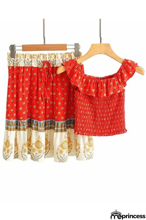 Bohemia Print Skirt Set