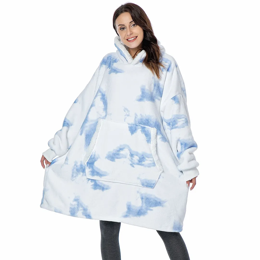 Oversized Hoodie Blanket with Sleeves Men Women Sweatshirt Winter Fleece Streetwear Sherpa Giant Hoodies sudaderas con capucha