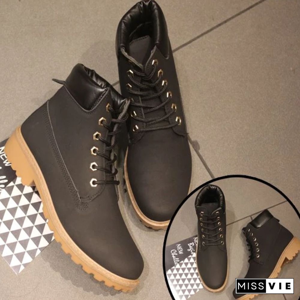 Vintage Martin Boots Lace-up Round Toe