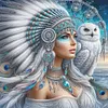 Girl And Owl-11CT Stamped Cross Stitch 45*45cm/17.72*17.72in tapestrymarket