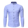 Casual Mandarin Collar Long Sleeve Shirt