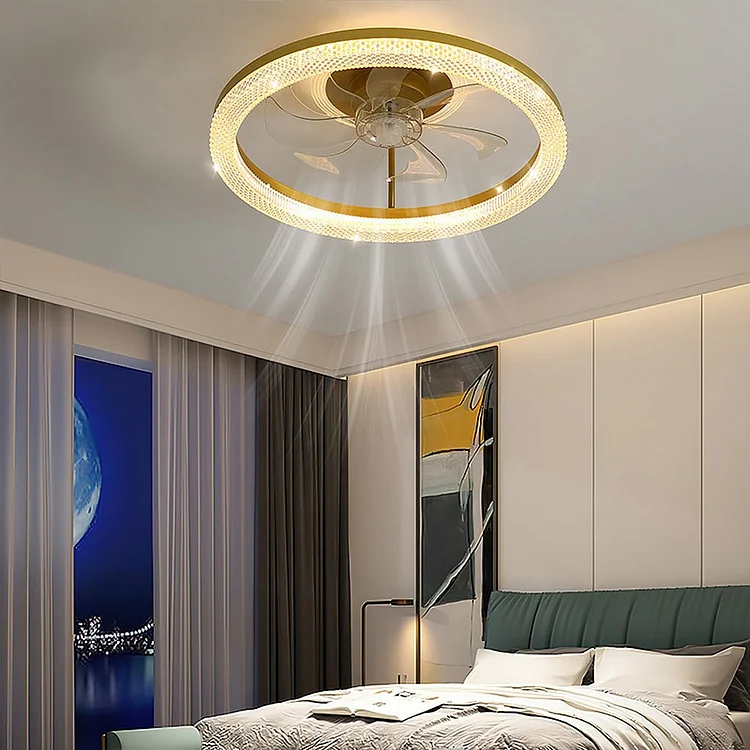 Nordic Minimalist Mute Six-speed Adjustable LED Ceiling Fan Lamp for Bedroom Living Room - Appledas