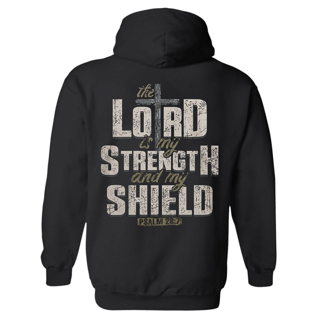The Lord Is My Strength And My Shield Printed Men's Hoodie - Livereid