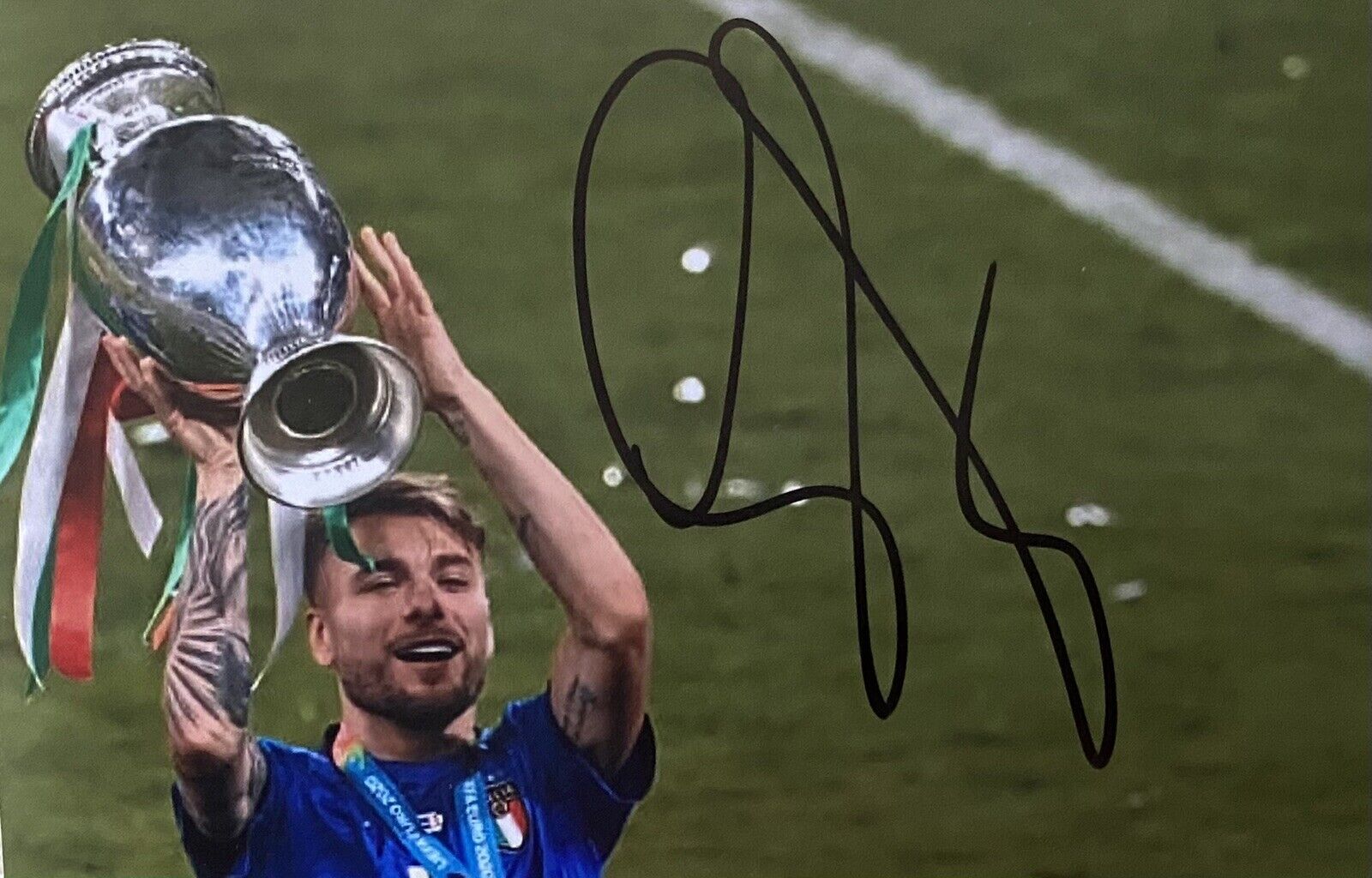 Ciro Immobile Genuine Hand Signed Italy Euro 2020 6X4 Photo Poster painting 2