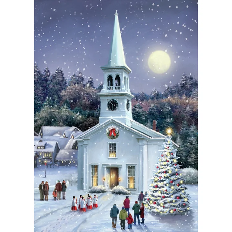 Christmas Church - Full Round - Diamond Painting (30*40cm)