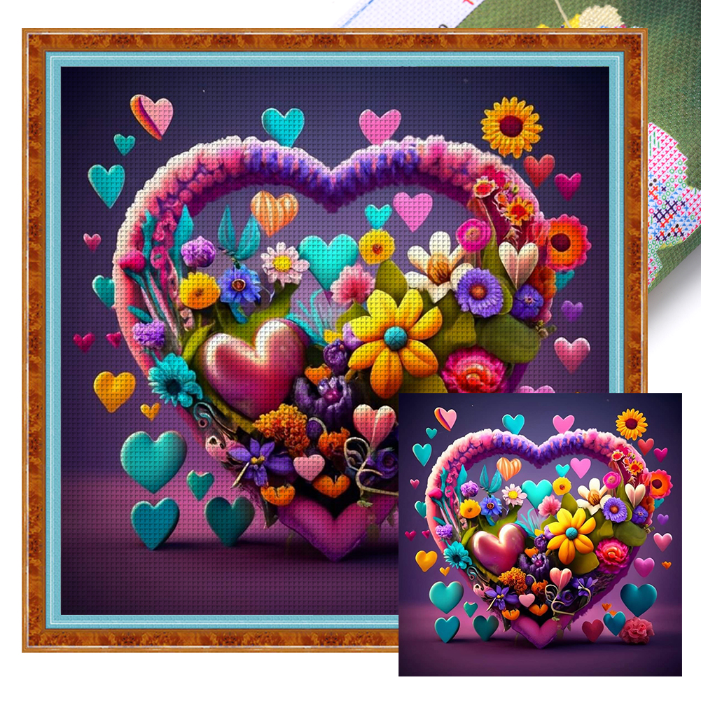 Love Flowers And Plants 11CT (40*40CM) Stamped Cross Stitch gbfke