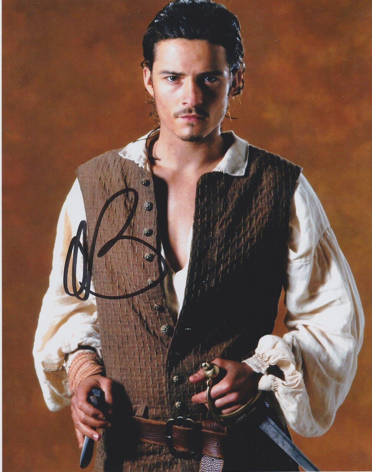 Orlando Bloom Signed Pirates Of The Caribbean 10x8 Photo Poster painting AFTAL