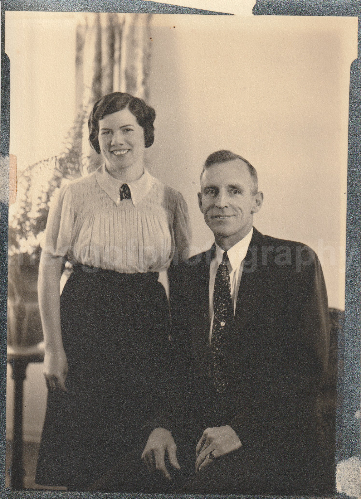 30's COUPLE Vintage FOUND Photo Poster painting Man bwPortrait WOMAN 85 28 Q