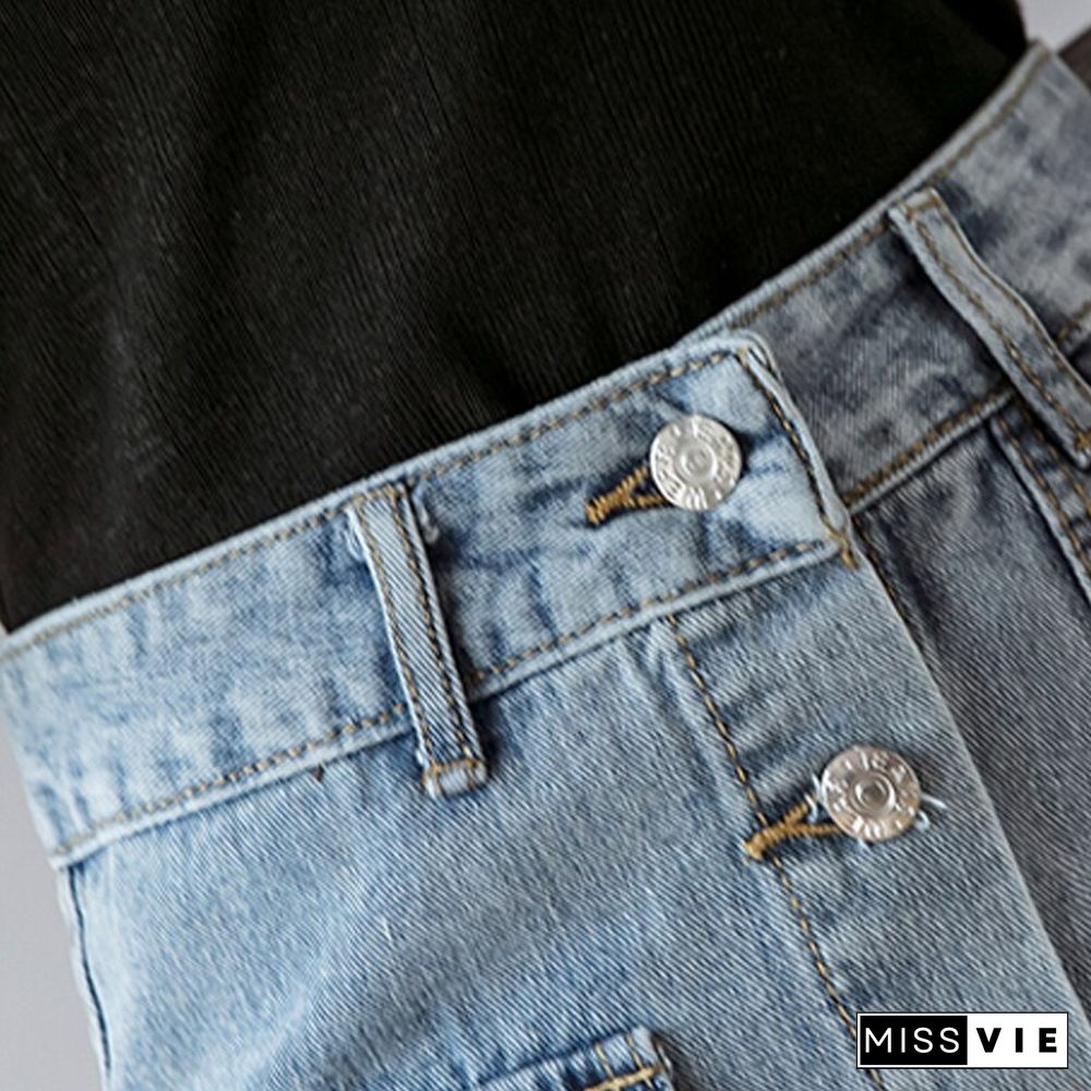 Summer Fashion Tassel Denim Skirts Women Casual A Line Mini Skirts Single Breasted Mujer Skirts Korean Street Wear New