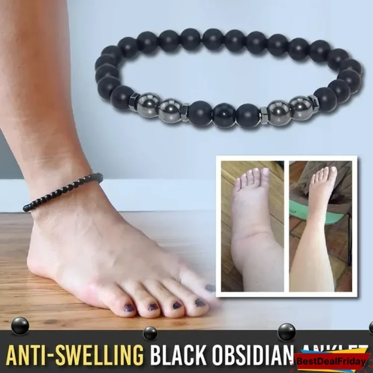anti swelling black obsidian anklet