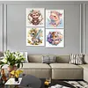 4pcs Diamond Painting -DIY Round Drill Animal