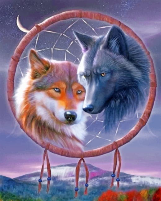 

Wolves Dream Catcher – Paint By Numbers - 40*50CM, 501 Original