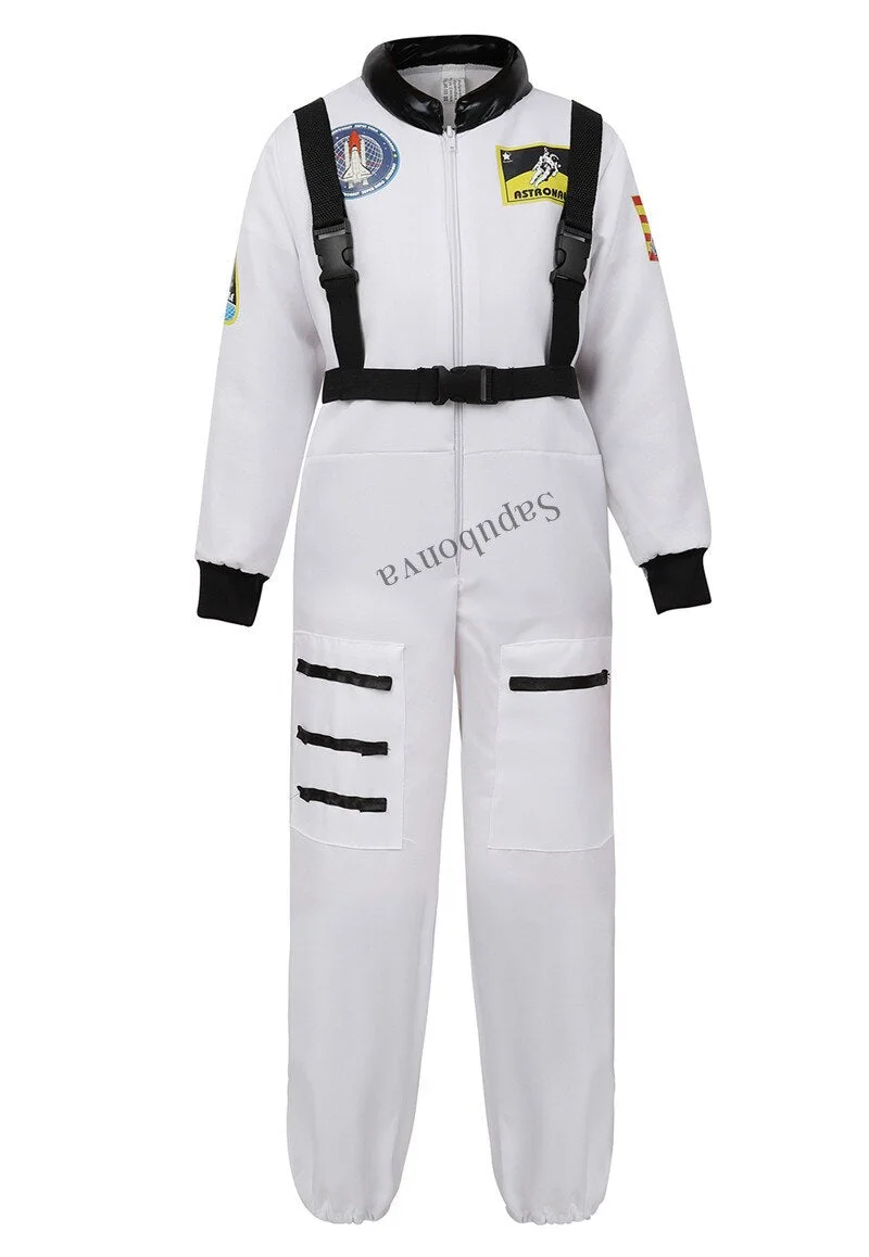 Astronaut Costume for Kids Space Suit Jumpsuit Role Play Boys Girls Teens Toddlers Children's Astronaut Cosplay Halloween Blue