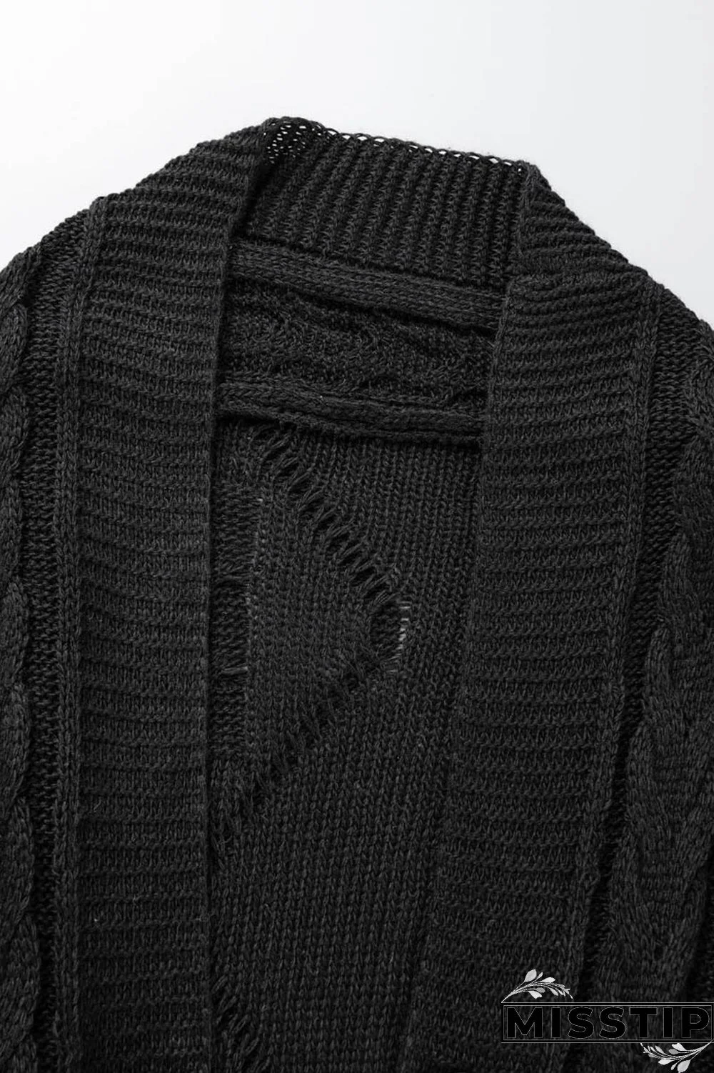 Black Casual Solid Patchwork Cardigan Collar Outerwear