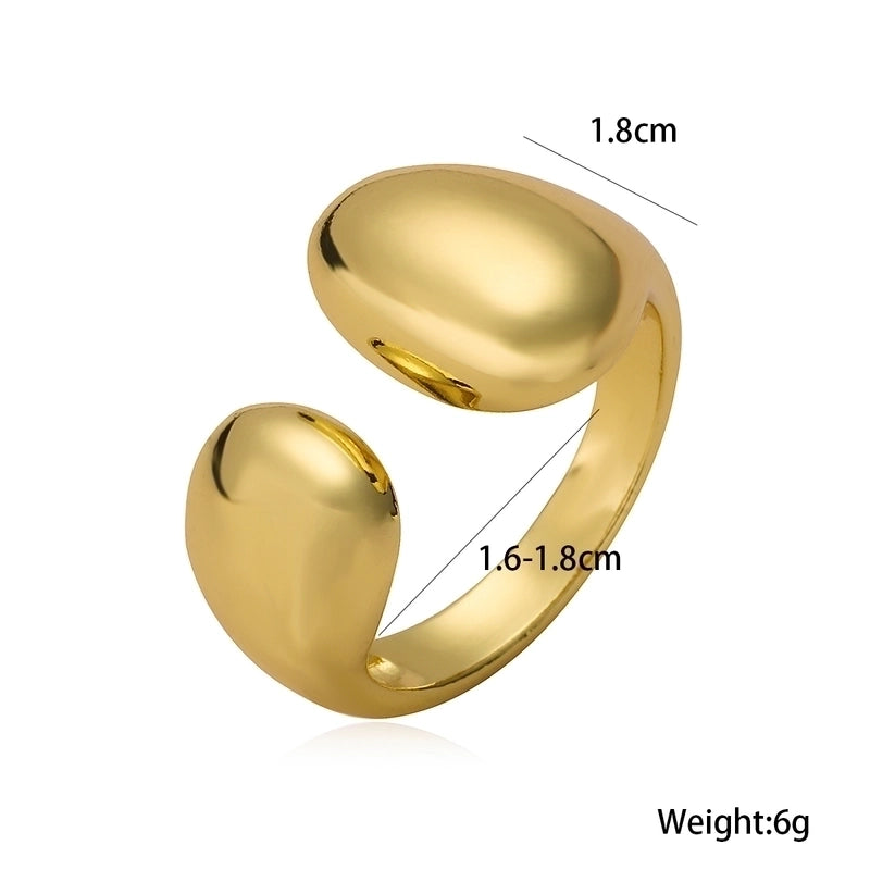 Copper Geometric Open Rings