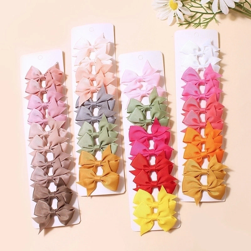10 Pieces Girl'S Cartoon Style Bow Knot Polyester Hair Clip