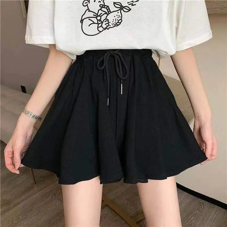 Shorts Women Summer High Waist Black All-match Ins Leisure Loose Sweat Fashion INS Female Drawstring Korean Style Plus Size 3XL