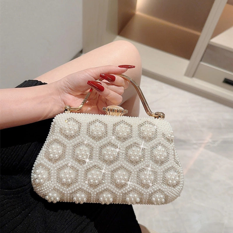 Socialite Pearl Dinner Bag Handbag With Cheongsam Clutch Purse Banquet Bag Dress Garment Bag Wedding Bag