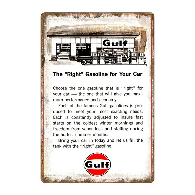 Gulf Oil - Vintage Tin Signs/Wooden Signs - 8*12Inch/12*16Inch