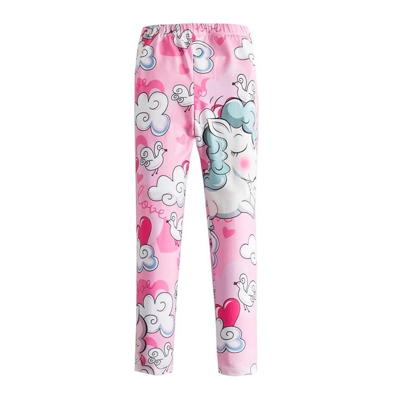 Spring Summer Thin Leggings For Girls Unicorn Pattern Pants Kids Cartoon Printing Full Length Trousers 2-9 Years Children Pants
