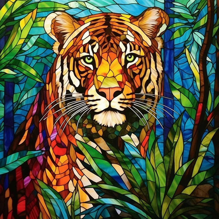 Tiger in Jungle - Square Drills - 50*50cm
