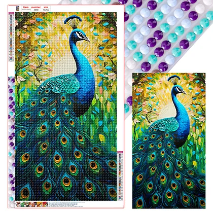 Monochromatic Peacock  Diamond Painting – Diamondpaintingpro