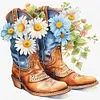 (Multi-Style) Flowers Boots And Cowboy Hat-11CT Stamped Cross Stitch 40*40cm/15.75*15.75in