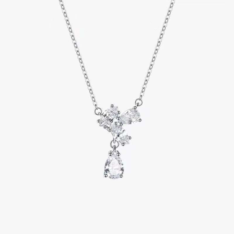 Fairy Style Heart Shape White Copper Zircon Pendant Necklace In Bulk